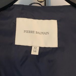 Balmain down filled coat.  Navy blue XL size
